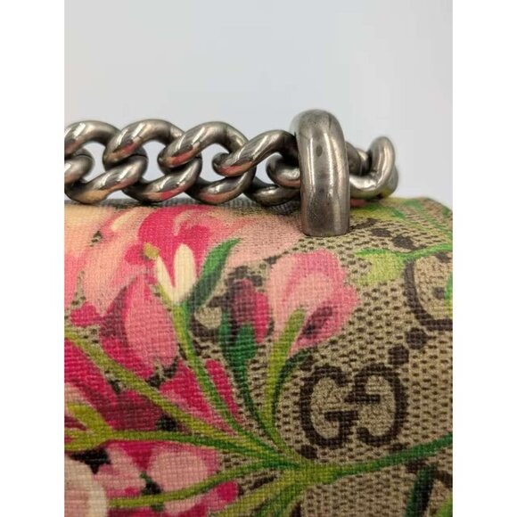 Pre-owned Gucci GG Supreme Blooms Dionysus Mini Flap Brown/Antique Rose 421970 - Picture 9 of 16
